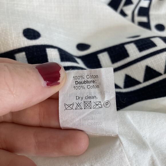 J Crew Women's White Black Bold Textured Geometric‎ Print Dress Size 0 Modern - Picture 7 of 12